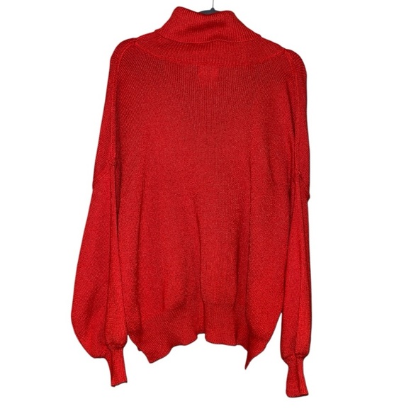 Harper Heritiage red boxy oversized cowl turtleneck size large Francesca’s - Picture 2 of 8